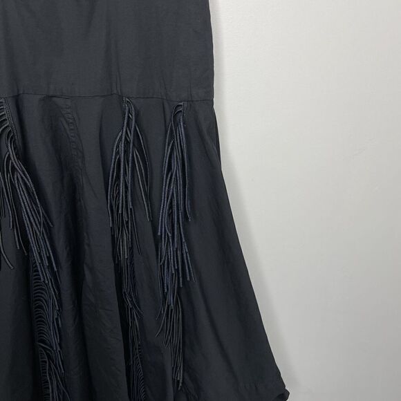BIBHU MOHAPATRA Collective Dress Womens 0 Black Cutout Fringe Asymmetric Midi - Picture 4 of 10
